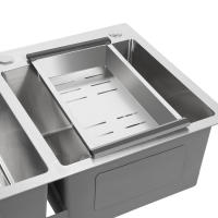 Moderno Acero Inoxidable Doble Bol con Desagüe 30 x 17 x 8.27 pulgadas Perfecto para Cocina y Baño - details 3