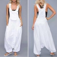 Mono de Manga Sin Aretes para Mujer Pantalones Harem con Bolsillo Lateral Ropa de Trabajo Suelta - details 5
