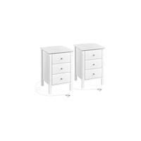 2X Mesitas de Noche de Dormitorio Mesillas de Noche con 2 Cajones y Estante Mesa Lateral de Sofá de Moderna Mueble de Noche Blanca 40 x 30 x 60 cm - details 9