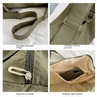 Bolso informal coreano para mujer, bolso de hombro de nailon de gran capacidad con diseño suave, bolso de viaje ligero de Color sólido - details 13