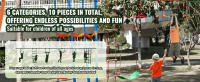 SucceBuy Ninja Warrior Pista de obstáculos para niños, 15,24 m de línea de equilibrio resistente a la intemperie, capacidad de 500 libras, juego al aire libre - details 1