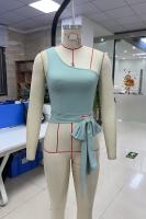 Top corto Y2k fruncido asimétrico con recorte, top cruzado de un hombro para mujer, sin mangas, envolvente, para entrenamiento, yoga, con lazo lateral. - details 0