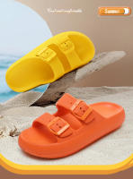 Sandalias de plataforma gruesa con hebilla ajustable para mujer, zapatos de playa, zapatillas de baño, toboganes de suela plana de EVA suave, talla grande 36-47 - details 1