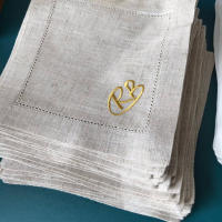 12 Piezas Servilleta de Cóctel de Lino Servilleta de Cóctel Servilletas de Bebidas para Cena Fiesta Tela de Algodón de Lino 8 "x 8" (20x20 cm) - details 11