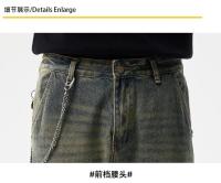 Vaqueros de moto con xes, ropa informal para hombre, moda Hip Hop Denim - details 8