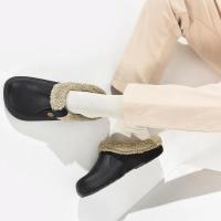 Zuecos de piel para mujer, zapatillas de moda peludas para hombre, calzado para jardín, zapatos de casa impermeables para exteriores, zapatos de trabajo antideslizantes para invierno para hombre - details 4