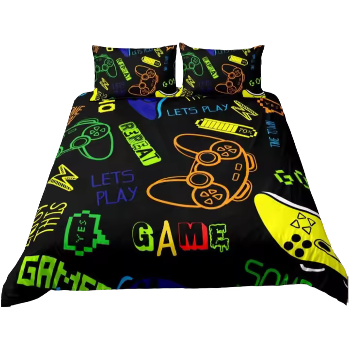 Juego de Ropa de Cama de Microfibra Suave Cubierta de Cama Moderna de Gamepad - 1