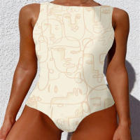 Arte corporal abstracto Traje de baño onesie transfronterizo de alta elasticidad europeo y americano - details 8