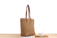 Bolso de un hombro de hierba para mujer, tejido japonés y coreano, Simple, Color sólido, ocio, vacaciones, diario, nuevo - details 2