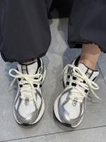 plata líquida de los hombres y las mujeres pareja retro zapatillas de correr lento zapatos casuales - details 2