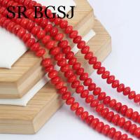 4x6mm Rondelle naranja mar bambú Coral forma cilíndrica hacer joyería DIY collar pulsera accesorios cuentas sueltas - details 2