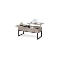 Mesa de Café de Madera Elevable Diseño Moderno con Revistero 104,5 x 49,5 x (49-61,5) cm Gris - details 5