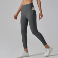 Hmidou-mallas de gimnasio con bolsillos para mujer, pantalones de Yoga, Fitness, cintura alta, Control de barriga, correr, entrenamiento - details 44