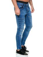 2023 nuevos pantalones vaqueros ajustados para hombre estilo rock cool slim a rayas estilo pierna de motocicleta - details 6