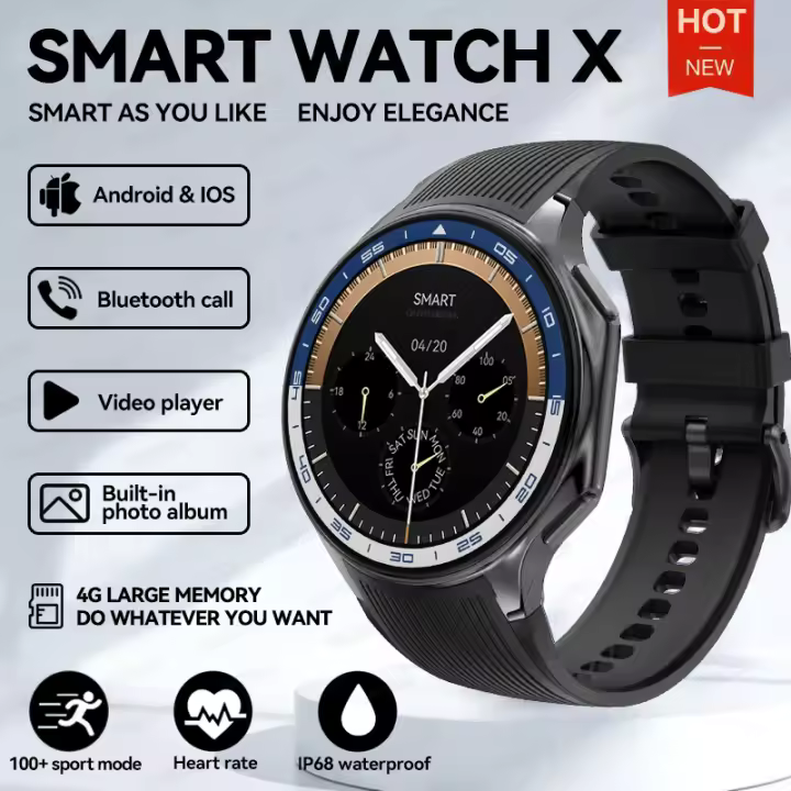 Reloj inteligente visual 3D de pantalla grande de 1,43 inch para hombres mp4 reproductor de música local 4GB de memoria, auriculares TWS Bluetooth llamada,presión arterial,IP68 impermeable, pulsera de rastreador de fitness para mujeres 390 Mah Android Ios - 1