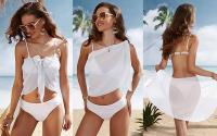 Mini vestido de playa de ganchillo para mujer, traje de baño corto informal sin tirantes con hombros descubiertos y sin mangas 2024 - details 11