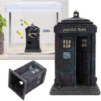 Resina de simulación duradera, decoraciones para acuario, caja centinela, refugio de la policía de la simulación dañada, pecera, adornos de acuario, decoración - details 1