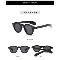 Gafas de sol redondas pequeñas a la moda para mujer, gafas de sol Retro transparentes con lentes oceánicos UV400, gafas de sol Punk con remaches para hombre - details 2