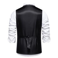 Chaleco de Traje Slim Fit para Hombres Nuevo Arrival Accesorios de Cadenas de Moda Casual Vintage Para Fiesta de Boda Material Exterior de Poliéster - details 6