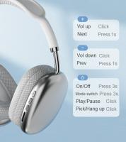 Auricular Inalámbrico de Bluetooth con Sonido de Alta Fidelidad Cascos Supraaurales de Forma Diadema Batería de Larga Duración, Orejeras ajustables y giratorias Almohadillas de Espuma de Memoria Tapa de Orejera Metalizada Cancelación de Ruido - details 3