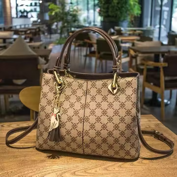 Bolsos de cuero para mujeres 2024 moda 100 bolsos de hombro único bolsos estampados para mujeres - 1