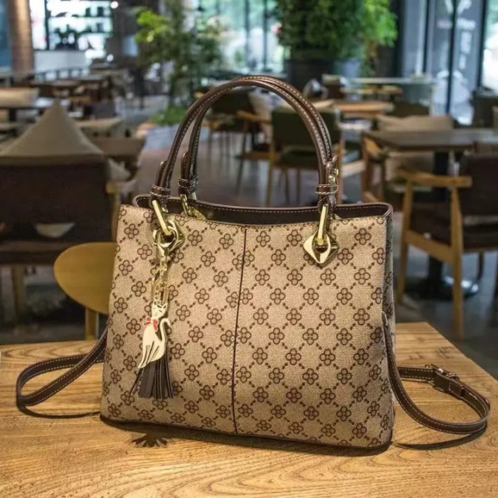 Bolsos de cuero para mujeres 2024 moda 100 bolsos de hombro único bolsos estampados para mujeres - 1