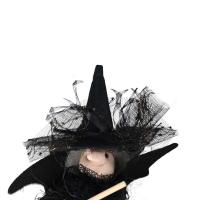 Linda muñeca de bruja de Halloween de alta calidad, casa embrujada de bruja de seda, Festival de fantasma negro aterrador - details 6