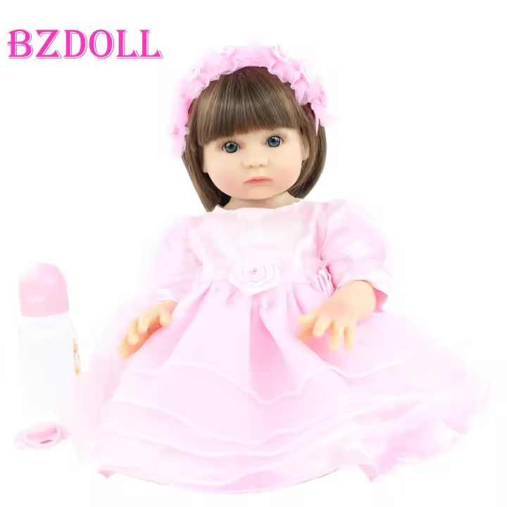 Muñeca de bebé Reborn de silicona suave de cuerpo completo para niña, juguete de vinilo de princesa, regalo de cumpleaños, dos tamaños, 48 y 55 CM - 1