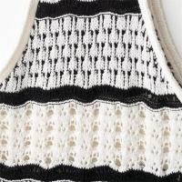Vestido casual corto y sencillo a rayas con cuello halter, sin mangas, novedad de verano 2025 para mujeres con temperamento. - details 4