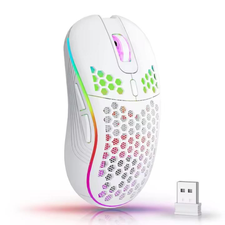 Ratón de juego inalámbrico de 2,4G, dispositivo con diseño ergonómico DPI ajustable para ordenador portátil de escritorio - 1