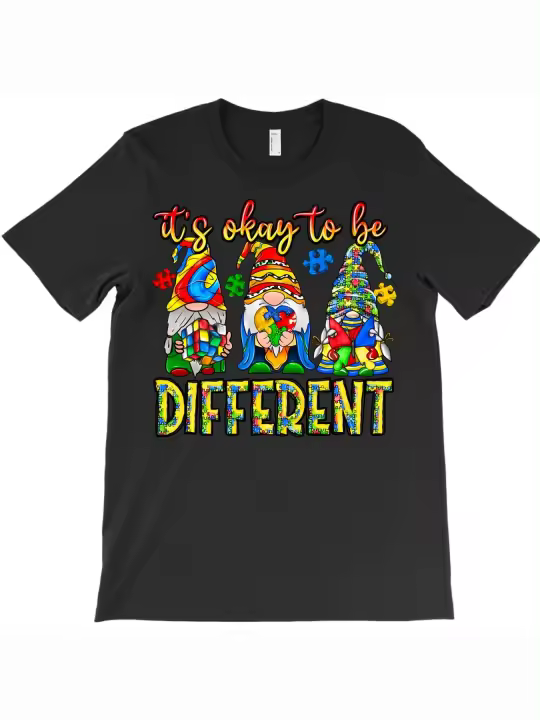 Camiseta "It's Okay To Be Different", regalo para papá, manga corta con cuello redondo suave y cómoda - 1