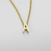 Collar con inicial de acero inoxidable para mujer, Gargantilla con letras cortadas de Color dorado, con un solo nombre, colgante, regalo de joyería, envío directo - details 11