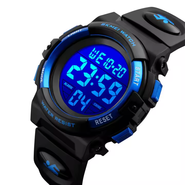 Reloj de pulsera impermeable SKMEI 5Bar para niños con luz LED pantalla digital para niños y niñas con alarma reloj de pulsera tipo digital made in china - 1