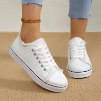 Zapatillas de lona vulcanizadas para mujer, zapatos planos de corte bajo con cordones, color blanco roto, primavera y otoño - details 5