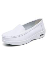 Zapatos de enfermera de cuero genuino con amortiguación de aire, suela suave, antideslizantes, transpirables, para trabajo hospitalario, con suela gruesa, para mujer, 2025 - details 1