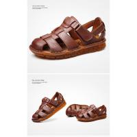 Sandalias Hombre Piel Negra Verano Cierre Velcro - details 8