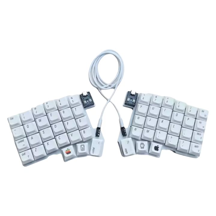 Silakka54 Teclado mecánico cableado con Wechsel caliente QMK/VIAL Control personalizado en blanco con teclas simples Ergonomía y control maestro RP2040 Accesorios para teclados de juegos - 1
