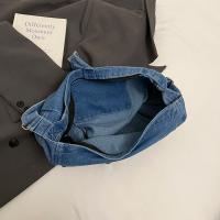 Bolso de hombro de lona vaquera, bolso Vintage con correa y hebilla, estilo callejero, Color sólido, gran capacidad, bolso de mano sencillo para estudiantes - details 10