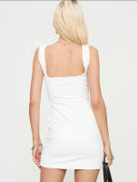 Vestido de estilo simple y elegante para mujeres con cintura alta y falda corta con tirantes finos - details 2