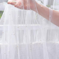 Mantel de cumpleaños y boda INS, tela de fondo Extra grande con perlas de tul para fiesta de graduación, decoración para mesa de comedor y banquete - details 10