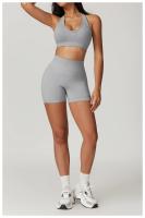 Shorts de Yoga de Cintura Alta Ajuste de Barriga, Levantamiento de Cadera, Ropa de Gimnasio de Nylon Zapatillas de Correr para Primavera/Verano - details 24