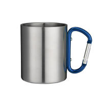 Taza portátil de acero inoxidable para acampar, taza con asa, mosquetón, escalada, mochilero, senderismo, 220Ml - details 11