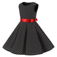 Vestido retro para niña, vestido vintage de princesa de verano sin mangas con lunares de algodón ligero y romántico floral de los años 50 para fiesta y boda Daliy - details 12