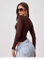 Body de yoga de manga larga para mujer, ropa deportiva transpirable para ballet, danza y gimnasio, mono con parte inferior de color sólido - details 12