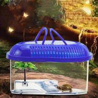 Contenedor de plástico portátil para el hogar, práctico contenedor de reptiles con mango, tarro de araña, tanque de tortuga, Habitat - details 0