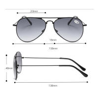 Gafas de sol de lectura bifocales para piloto, lentes negras de aleación, ligeras, llanta completa, + 0,75 a + 4, ver de cerca y lejos - details 3