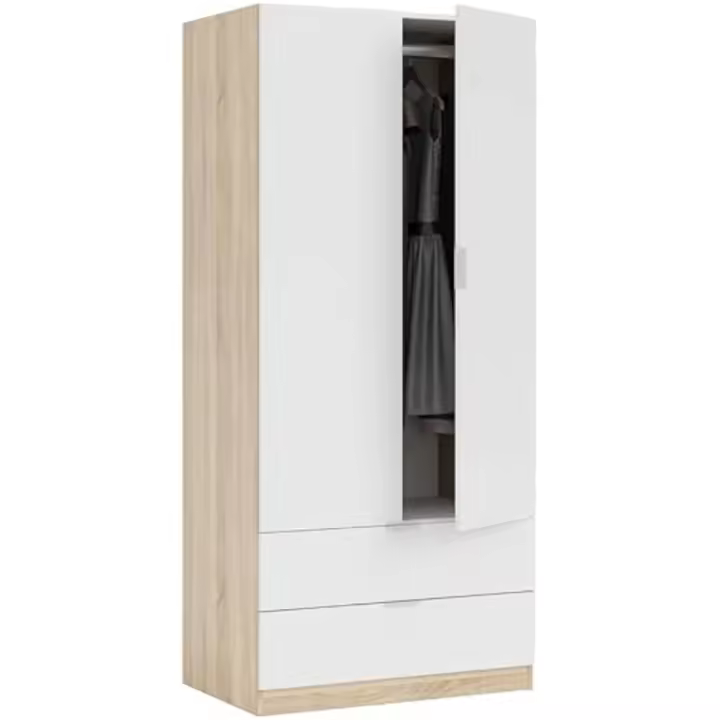 Roble Canadiense y Blanco Artik, Medidas: 81 cm (Ancho) x 180 cm (Alto) x 52 cm (Fondo) - 1