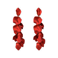 Pétalos de rosa largo borla pendientes moda elegante influencer temperamento alto sentido ambiental Pendientes mujer - details 4
