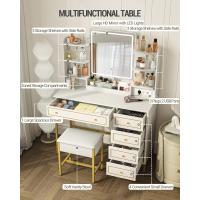 Espejo HD con Luces LED Ajustables Moderno, Blanco-Dorado, 5 Cajones y 10 Compartimentos, Enchufable y USB - details 12