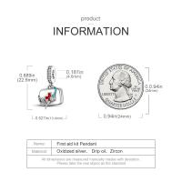 -Colgante de Kit de primeros auxilios para mujer y niña, de Plata de Ley 925, se adapta a la Pulsera Original, regalo - details 1